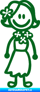 Samolepka Cartoon family slečna Hawai tmavě zelená