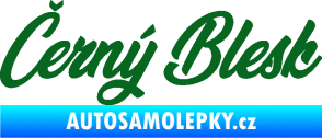 Samolepka Černý blesk nápis tmavě zelená