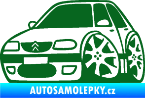 Samolepka Citroen saxo karikatura levá tmavě zelená