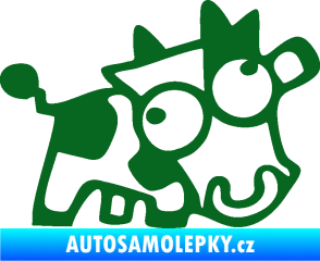 Samolepka Crazy cow pravá tmavě zelená