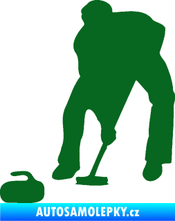 Samolepka Curling 001 levá tmavě zelená