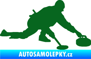 Samolepka Curling 003 pravá tmavě zelená