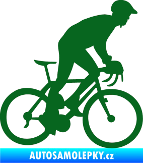 Samolepka Cyklista 003 pravá tmavě zelená