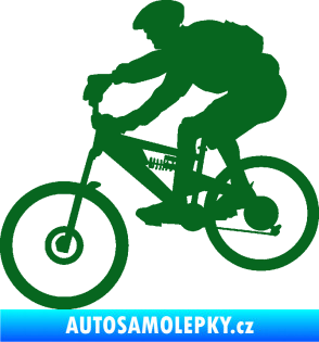 Samolepka Cyklista 009 levá horské kolo tmavě zelená