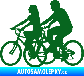 Samolepka Cyklisté 001 levá pár tmavě zelená