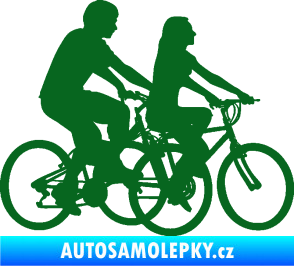 Samolepka Cyklisté 001 pravá pár tmavě zelená