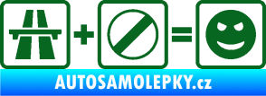 Samolepka Dálnice + konec omezení rychlosti = jízda tmavě zelená