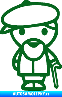 Samolepka Dědeček 001 pravá tmavě zelená