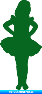 Samolepka Děti silueta 011 pravá holčička tanečnice tmavě zelená