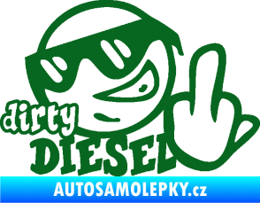Samolepka Dirty diesel smajlík tmavě zelená