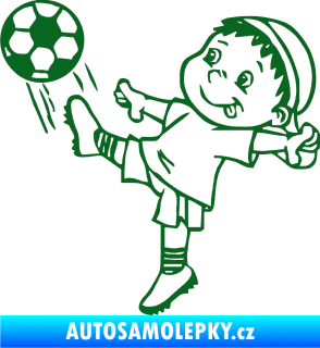 Samolepka Dítě v autě 022 levá fotbalista tmavě zelená