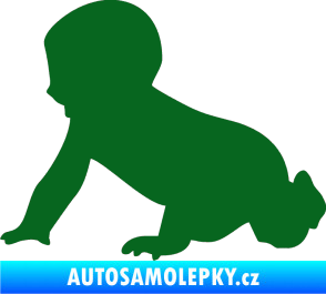 Samolepka Dítě v autě 025 levá miminko silueta tmavě zelená