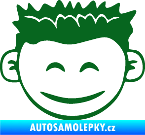 Samolepka Dítě v autě 048 pravá kluk hlavička tmavě zelená