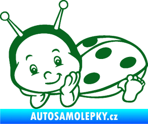 Samolepka Dítě v autě 063 levá beruška tmavě zelená