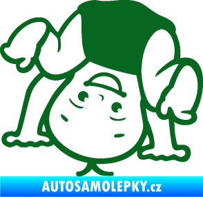 Samolepka Dítě v autě 101 levá vzhůru nohama tmavě zelená