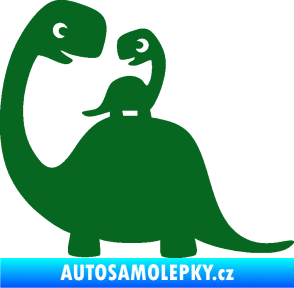 Samolepka Dítě v autě 105 levá dinosaurus tmavě zelená