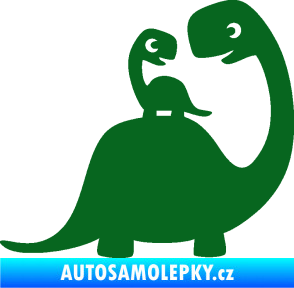 Samolepka Dítě v autě 105 pravá dinosaurus tmavě zelená