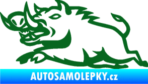 Samolepka Divoké prase 004 levá tmavě zelená