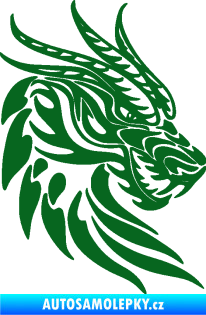 Samolepka Dragon 051 pravá dračí hlava tmavě zelená