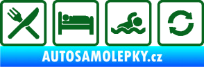 Samolepka Eat sleep swimming repeat plavání tmavě zelená