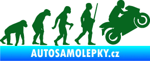 Samolepka Evoluce 004 pravá motorkář tmavě zelená