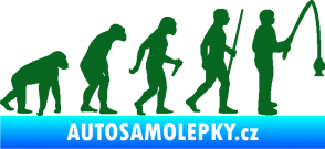 Samolepka Evoluce 005 rybář pravá tmavě zelená