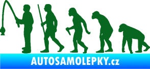 Samolepka Evoluce 005 rybář levá tmavě zelená