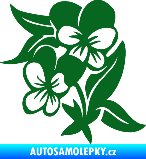 Samolepka Fialka 001 levá květina tmavě zelená