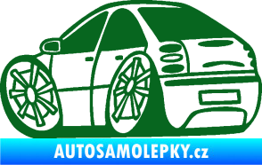 Samolepka Fiat Bravo karikatura levá tmavě zelená