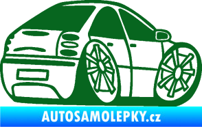Samolepka Fiat Bravo karikatura pravá tmavě zelená