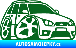 Samolepka Ford Mondeo combi karikatura pravá tmavě zelená