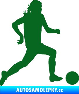 Samolepka Fotbalistka 001 pravá tmavě zelená