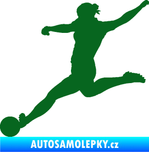 Samolepka Fotbalistka 002 levá tmavě zelená
