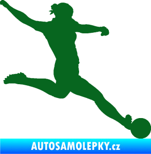 Samolepka Fotbalistka 002 pravá tmavě zelená