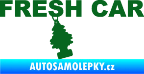 Samolepka Fresh car nápis s voňavým stromečkem tmavě zelená