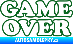 Samolepka Game over nad sebou 001 tmavě zelená