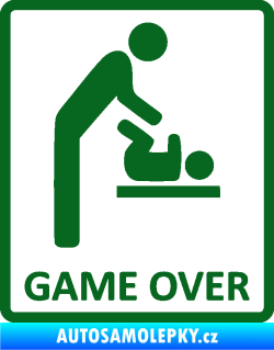 Samolepka Game over varianta baby tmavě zelená
