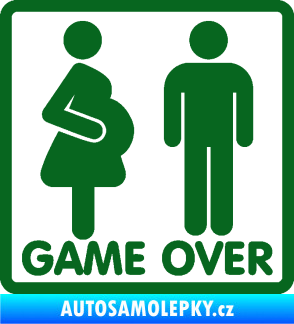 Samolepka Game over varianta jsem v tom tmavě zelená