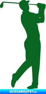 Samolepka Golfista 001 pravá tmavě zelená