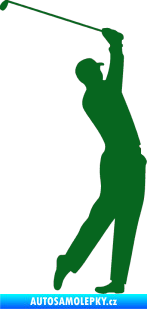 Samolepka Golfista 003 pravá tmavě zelená