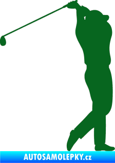 Samolepka Golfista 004 pravá tmavě zelená