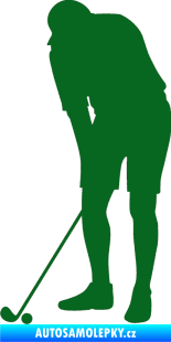 Samolepka Golfista 007 levá tmavě zelená