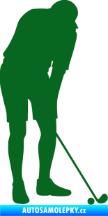 Samolepka Golfista 007 pravá tmavě zelená