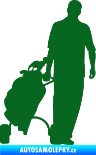 Samolepka Golfista 009 pravá tmavě zelená