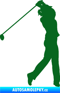 Samolepka Golfistka 013 pravá tmavě zelená