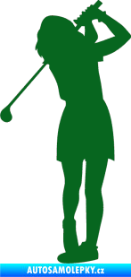 Samolepka Golfistka 014 levá tmavě zelená