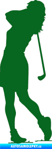 Samolepka Golfistka 015 pravá tmavě zelená