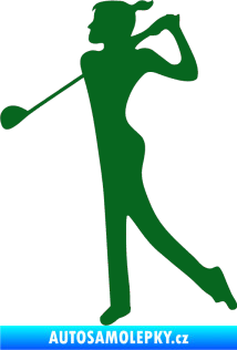 Samolepka Golfistka 016 levá tmavě zelená