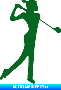 Samolepka Golfistka 016 pravá tmavě zelená