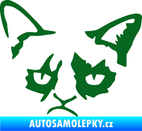 Samolepka Grumpy cat 001 levá tmavě zelená